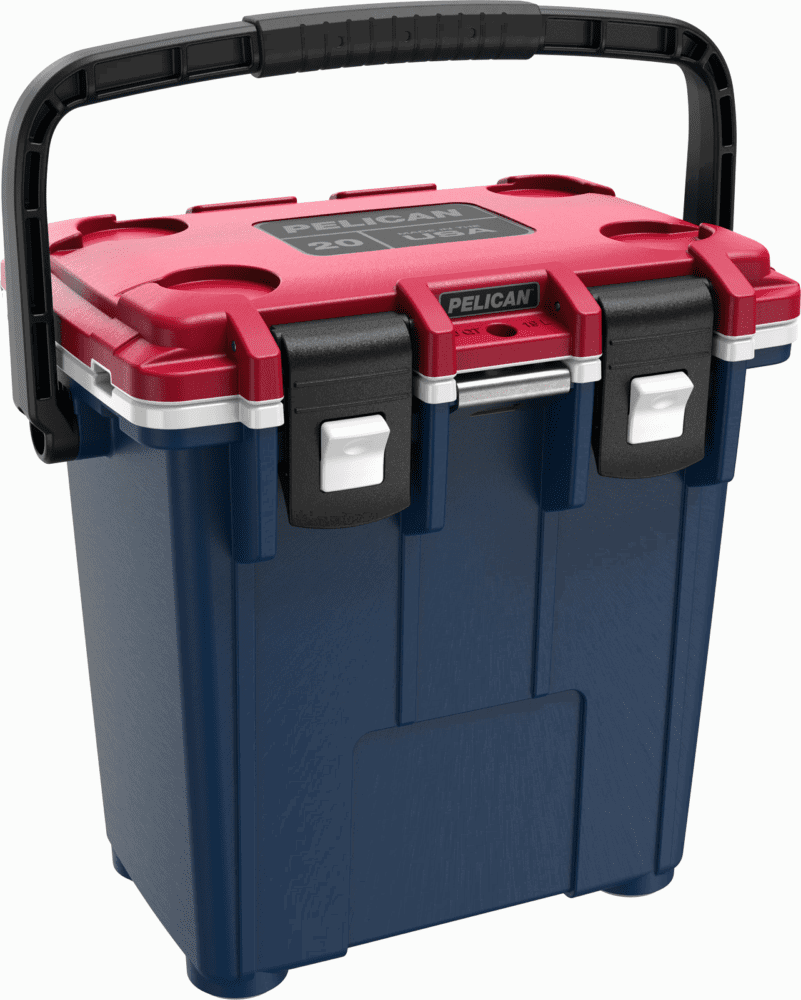 Pelican Products Elite Cooler - Blue/White/Red, 20QT